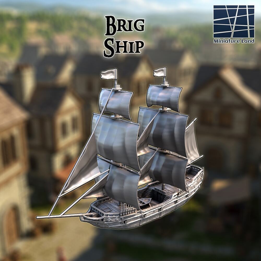 Brig Ship DnD Terrain Miniature Pirate Ship